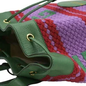 GUCCI  Capri Striped Drawstring Woven fabric Bucket Backpack Bag Multicolor 6636 Gucci | Bags | Gucci Capri Striped Drawstring Woven Fabric  main image 3